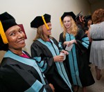 Doctor of health education graduates Sriyani De Silva, Melanie McAuley, and Beth Hopkins