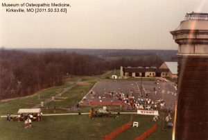 The TCC holds an outdoor event in 1987. Museum of Osteopathic Medicine [2011.50.53.63]