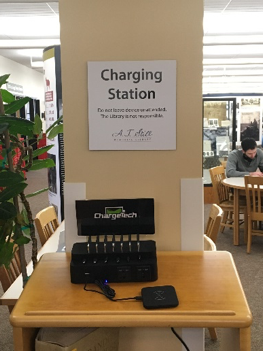 New charging station in the Missouri library