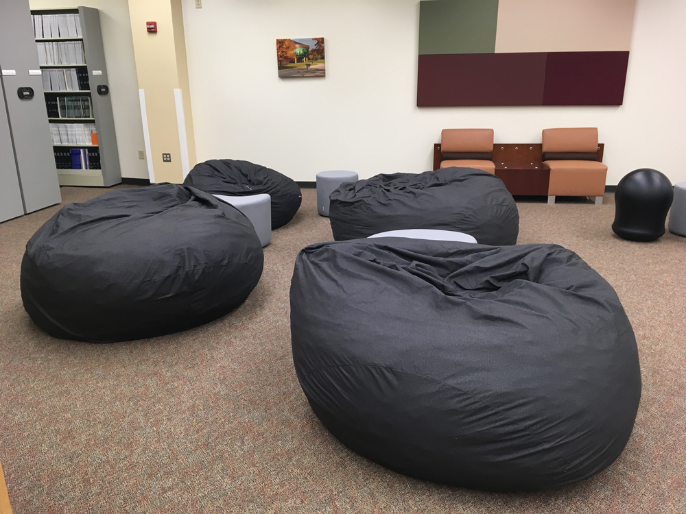 new soft furniture in the library